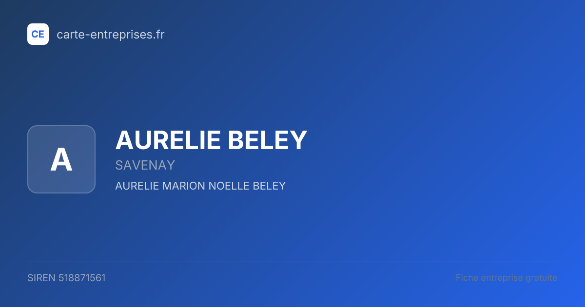 AURELIE BELEY — 518871561 — fiche entreprise