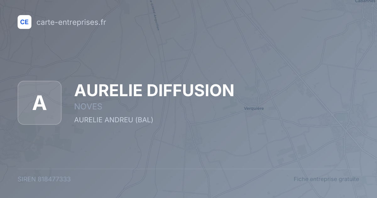 AURELIE DIFFUSION — 818477333 — fiche entreprise