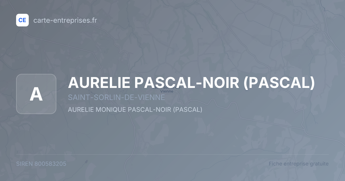 AURELIE PASCAL-NOIR (PASCAL) — 800583205 — fiche entreprise