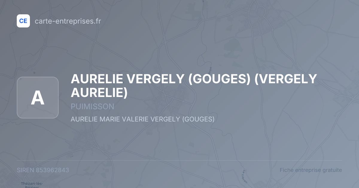 AURELIE VERGELY (GOUGES) (VERGELY AURELIE) — 853962843 — fiche entreprise