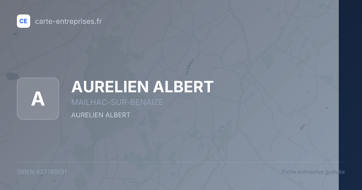 AURELIEN ALBERT — 827780131 — fiche entreprise