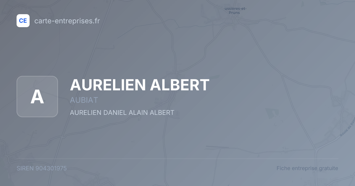 AURELIEN ALBERT — 904301975 — fiche entreprise