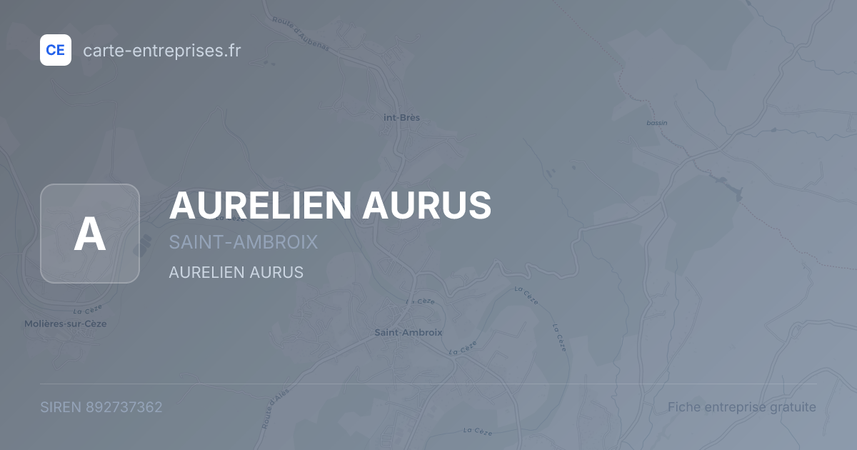 AURELIEN AURUS — 892737362 — fiche entreprise