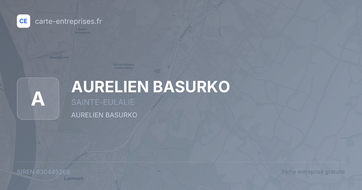 AURELIEN BASURKO — 830445268 — fiche entreprise