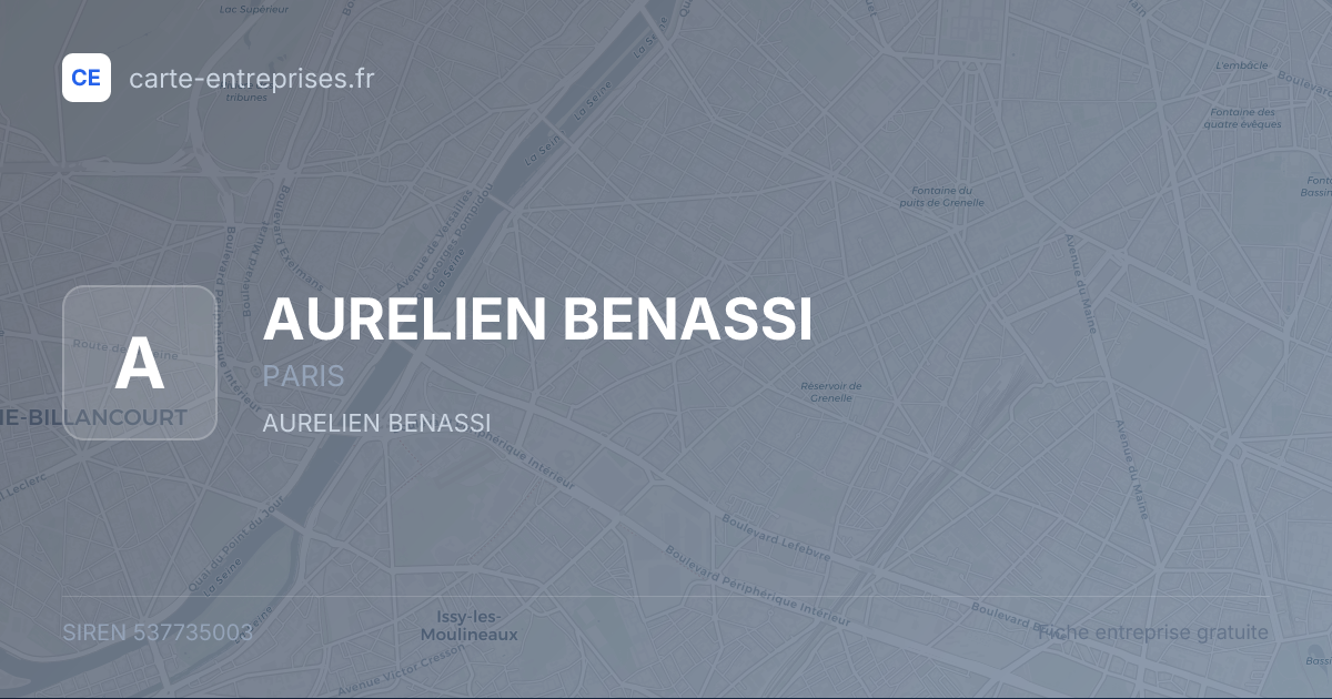 AURELIEN BENASSI — 537735003 — fiche entreprise