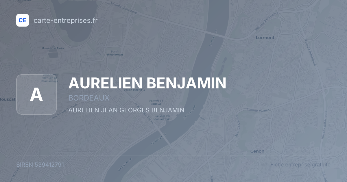 AURELIEN BENJAMIN — 539412791 — fiche entreprise