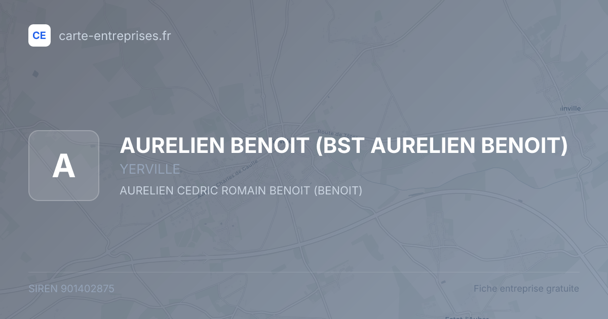 AURELIEN BENOIT (BST AURELIEN BENOIT) — 901402875 — fiche entreprise