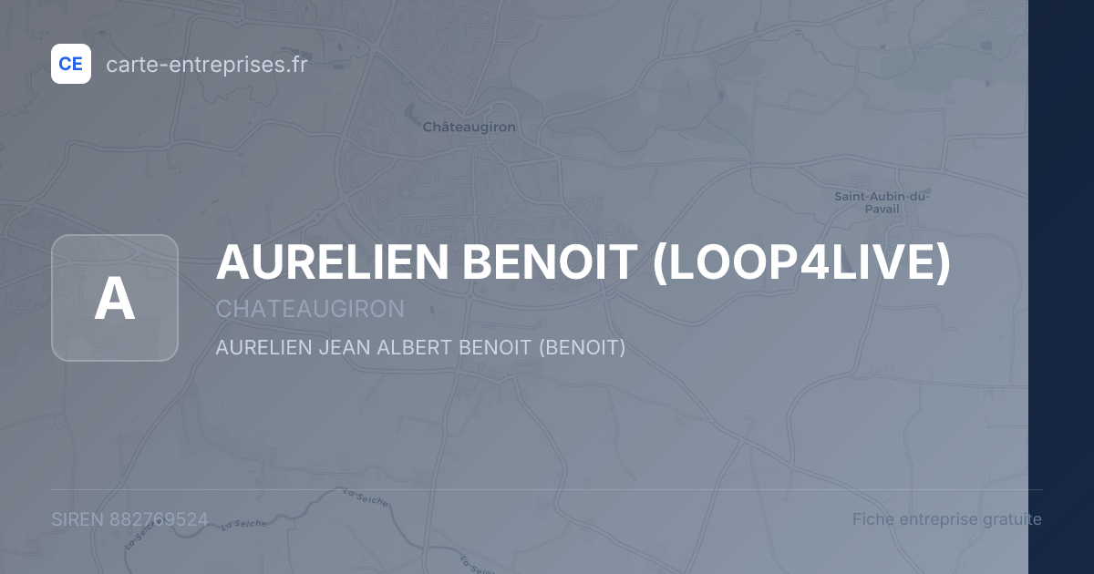 AURELIEN BENOIT (LOOP4LIVE) — 882769524 — fiche entreprise