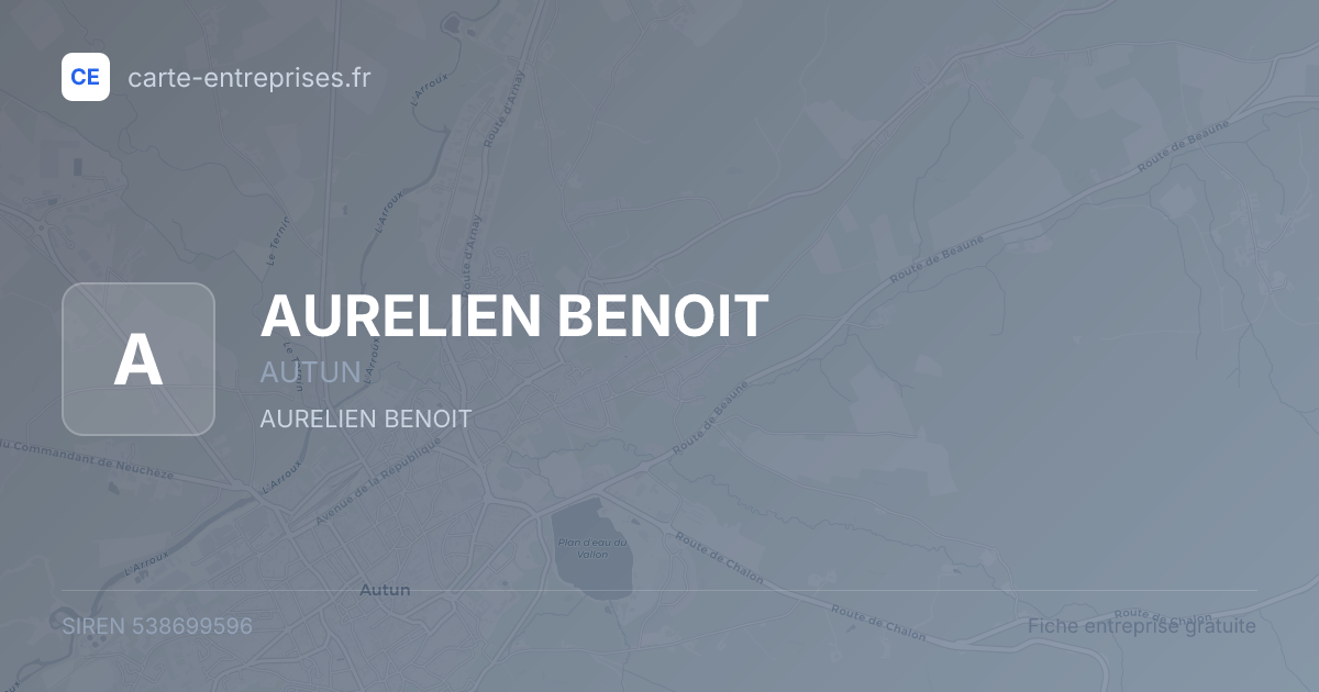AURELIEN BENOIT — 538699596 — fiche entreprise