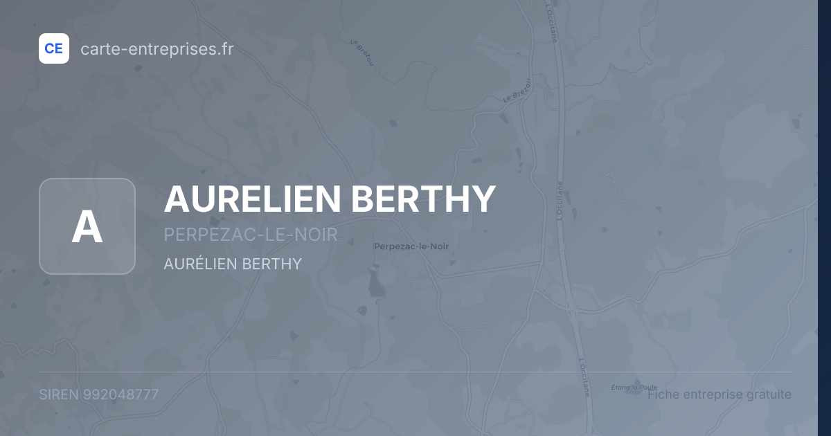 AURELIEN BERTHY — 992048777 — fiche entreprise