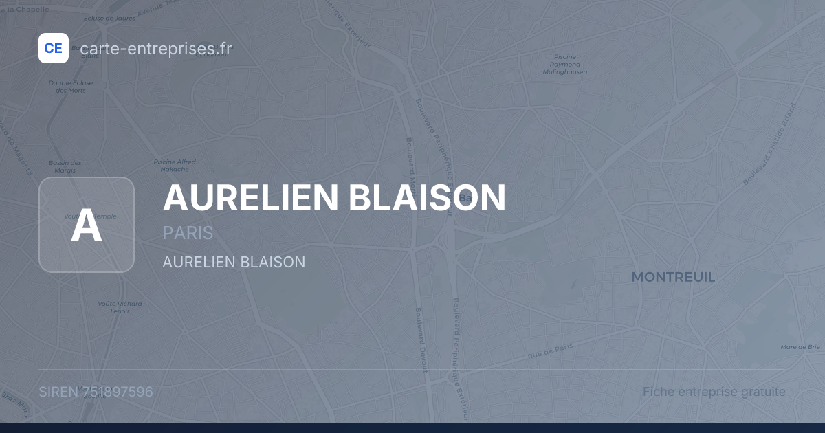 AURELIEN BLAISON — 751897596 — fiche entreprise