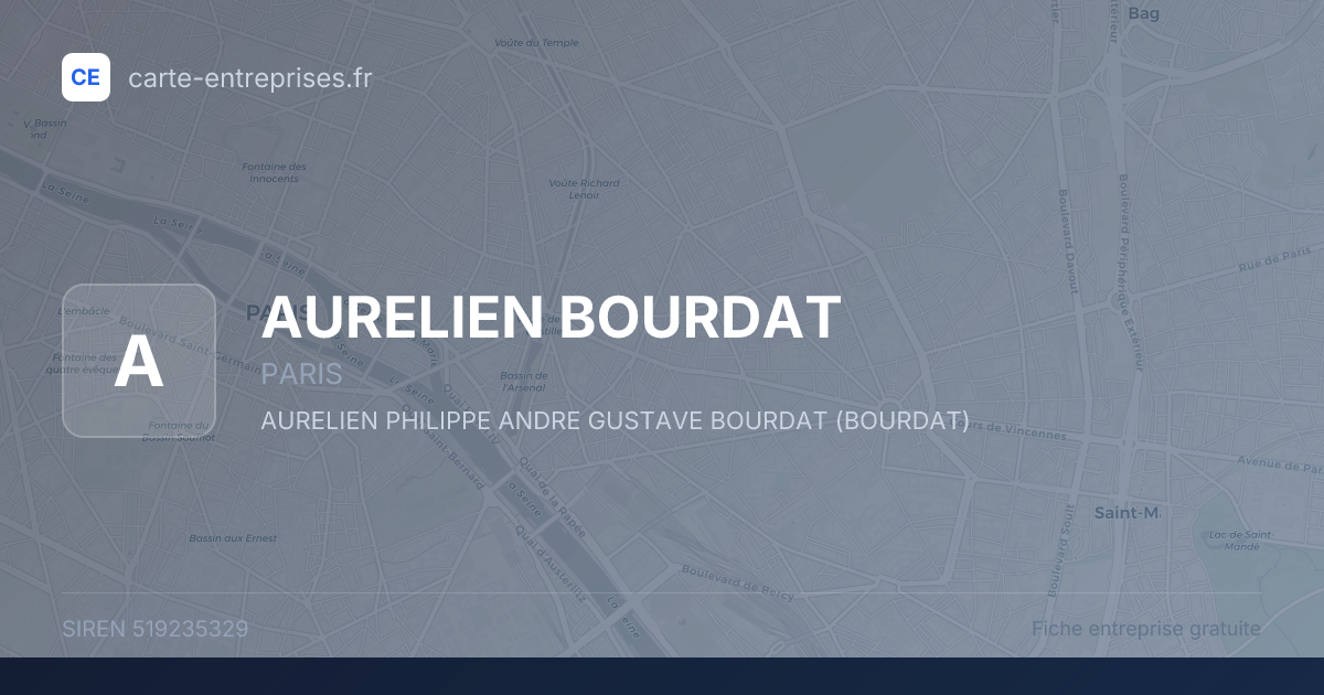 AURELIEN BOURDAT — 519235329 — fiche entreprise