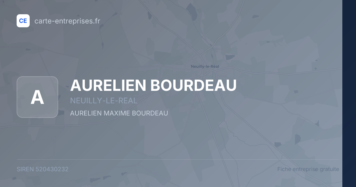 AURELIEN BOURDEAU — 520430232 — fiche entreprise