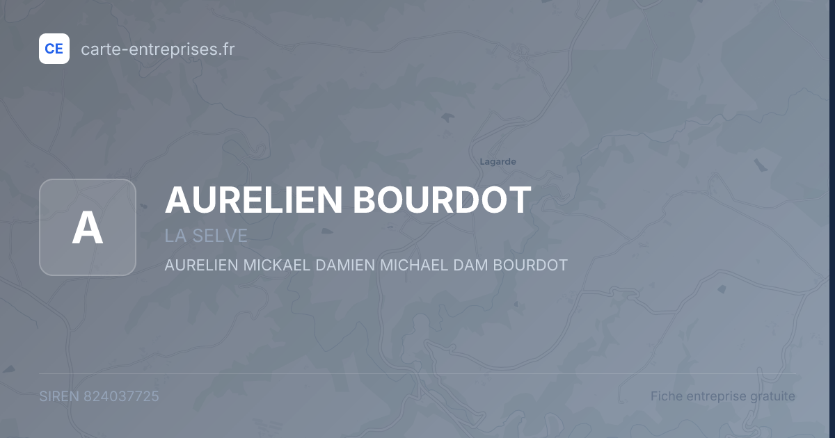 AURELIEN BOURDOT — 824037725 — fiche entreprise