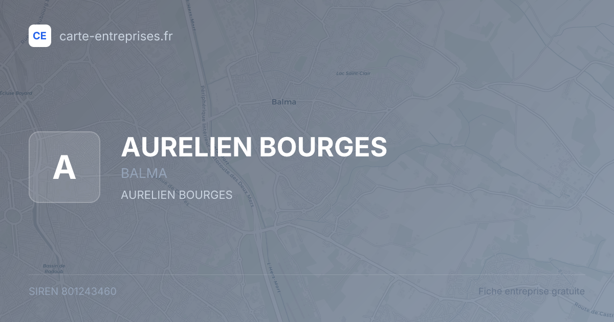AURELIEN BOURGES — 801243460 — fiche entreprise