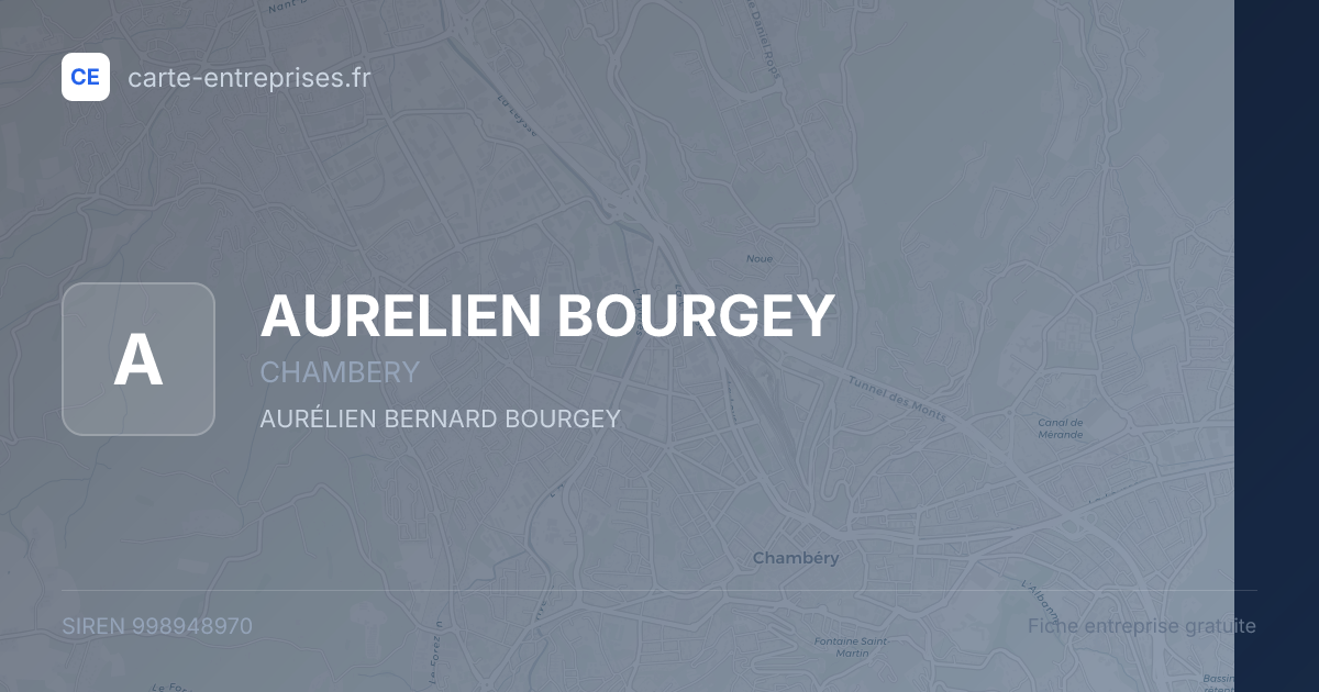 AURELIEN BOURGEY — 998948970 — fiche entreprise