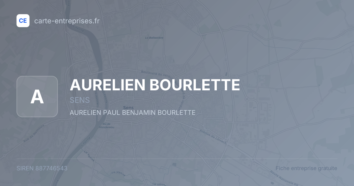 AURELIEN BOURLETTE — 887746543 — fiche entreprise