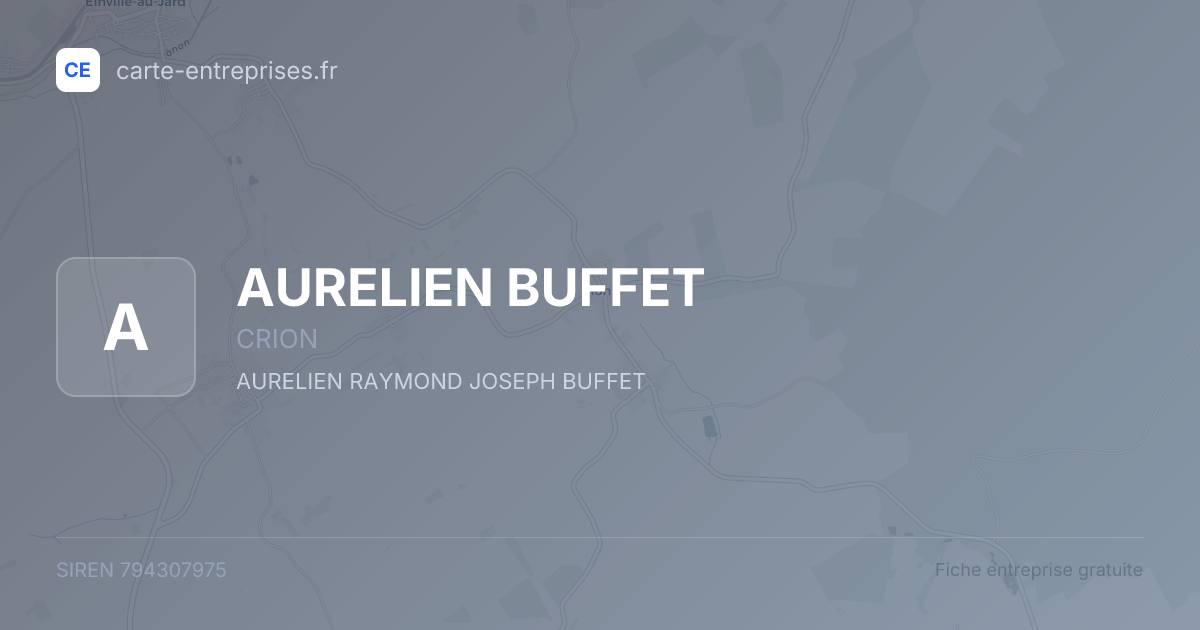 AURELIEN BUFFET — 794307975 — fiche entreprise