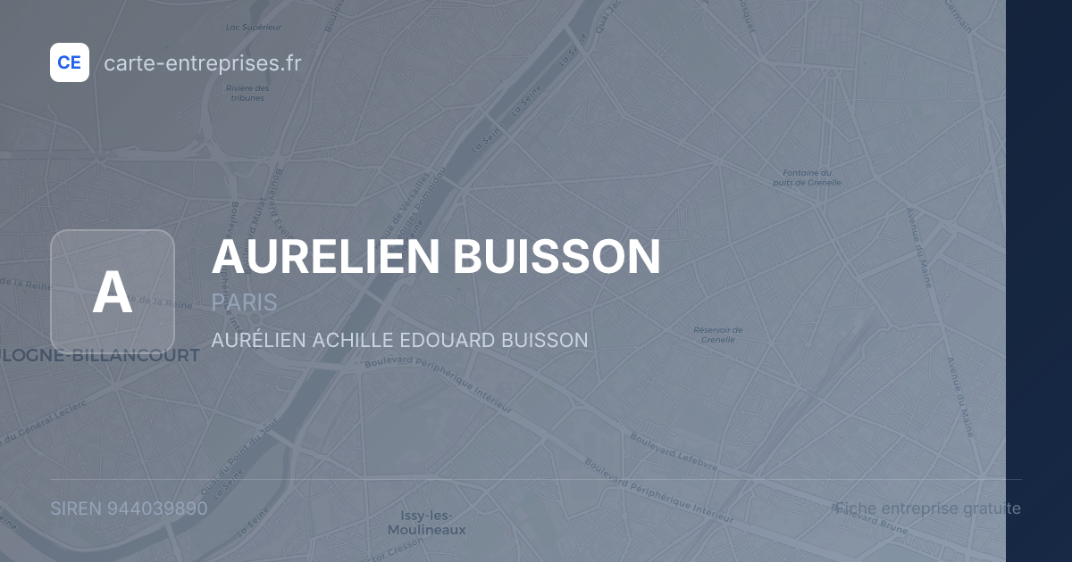 AURELIEN BUISSON — 944039890 — fiche entreprise