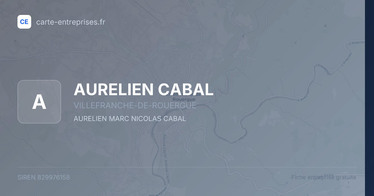 AURELIEN CABAL — 829976158 — fiche entreprise