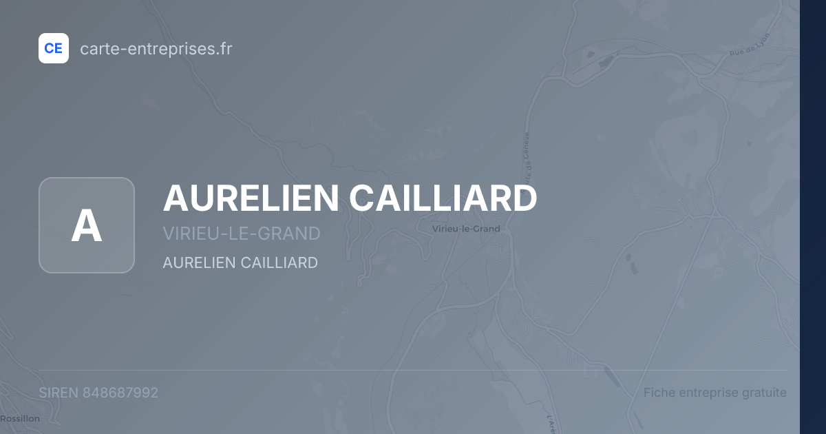 AURELIEN CAILLIARD — 848687992 — fiche entreprise