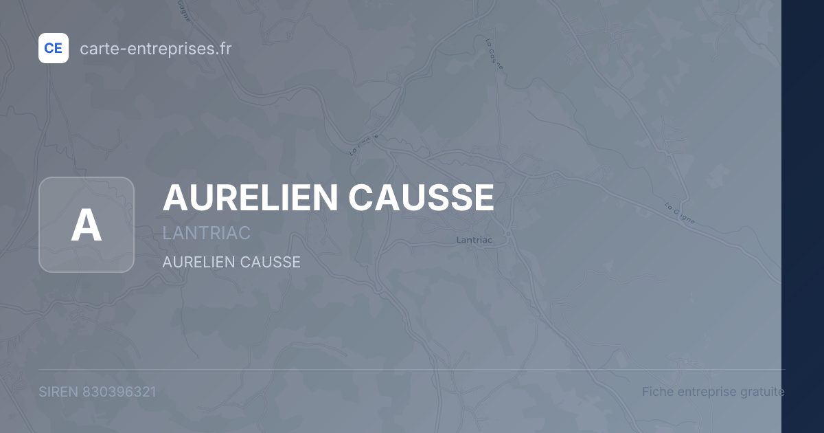AURELIEN CAUSSE — 830396321 — fiche entreprise
