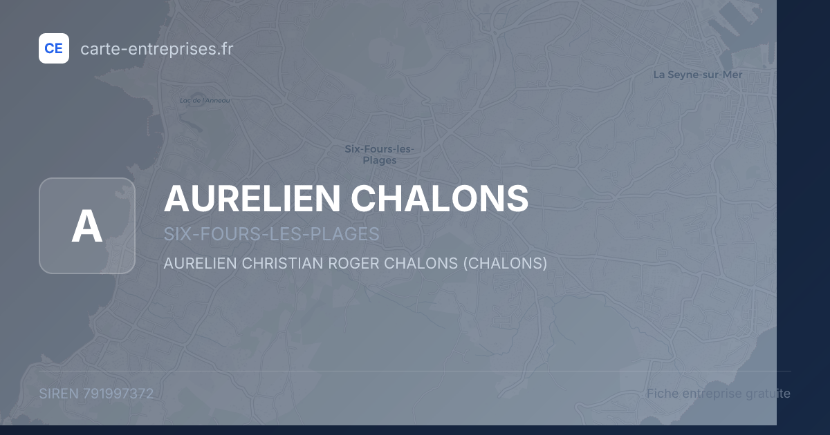 AURELIEN CHALONS — 791997372 — fiche entreprise