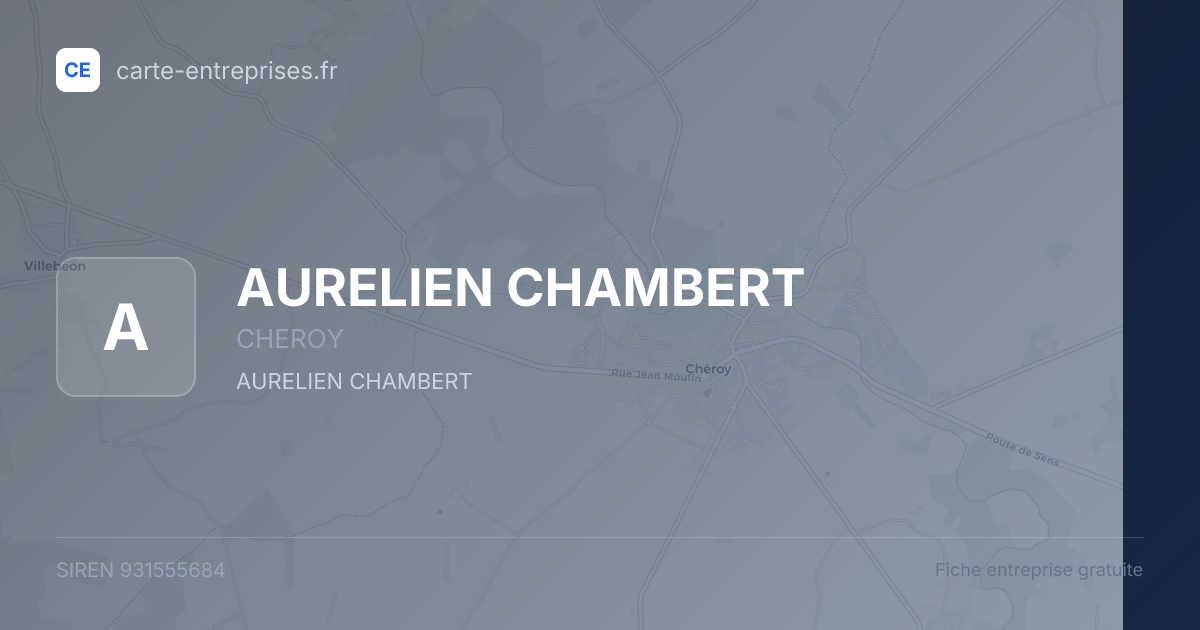 AURELIEN CHAMBERT — 931555684 — fiche entreprise