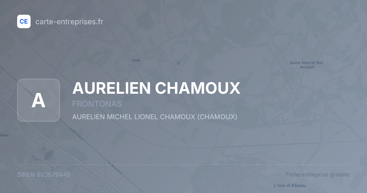 AURELIEN CHAMOUX — 893679449 — fiche entreprise