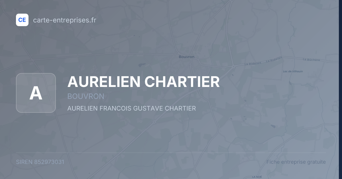 AURELIEN CHARTIER — 852973031 — fiche entreprise