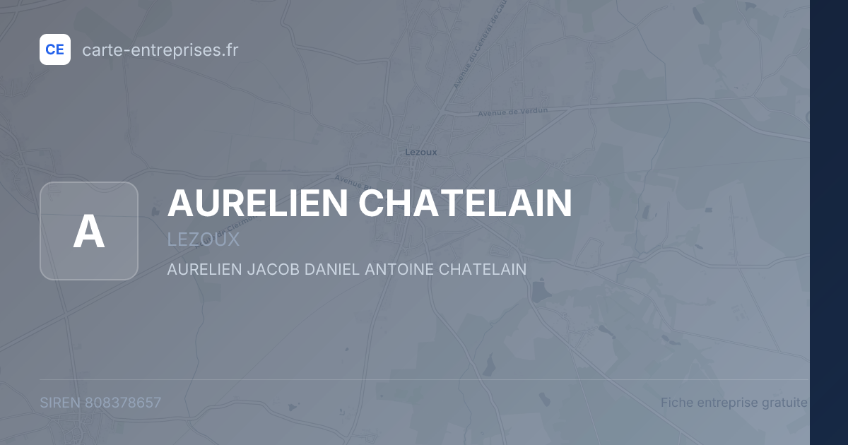 AURELIEN CHATELAIN — 808378657 — fiche entreprise