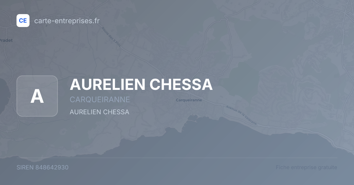 AURELIEN CHESSA — 848642930 — fiche entreprise