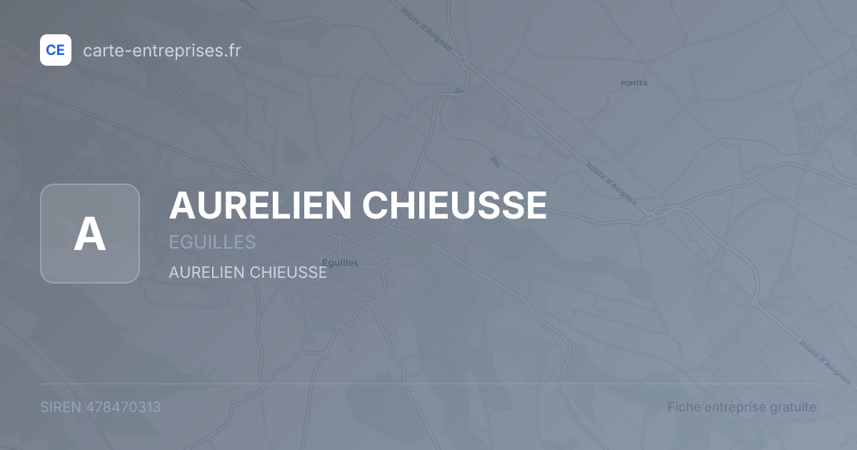 AURELIEN CHIEUSSE — 478470313 — fiche entreprise