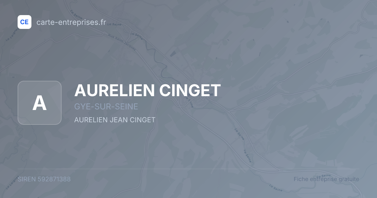 AURELIEN CINGET — 592871388 — fiche entreprise