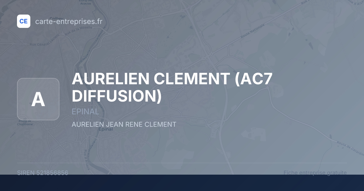 AURELIEN CLEMENT (AC7 DIFFUSION) — 521856856 — fiche entreprise