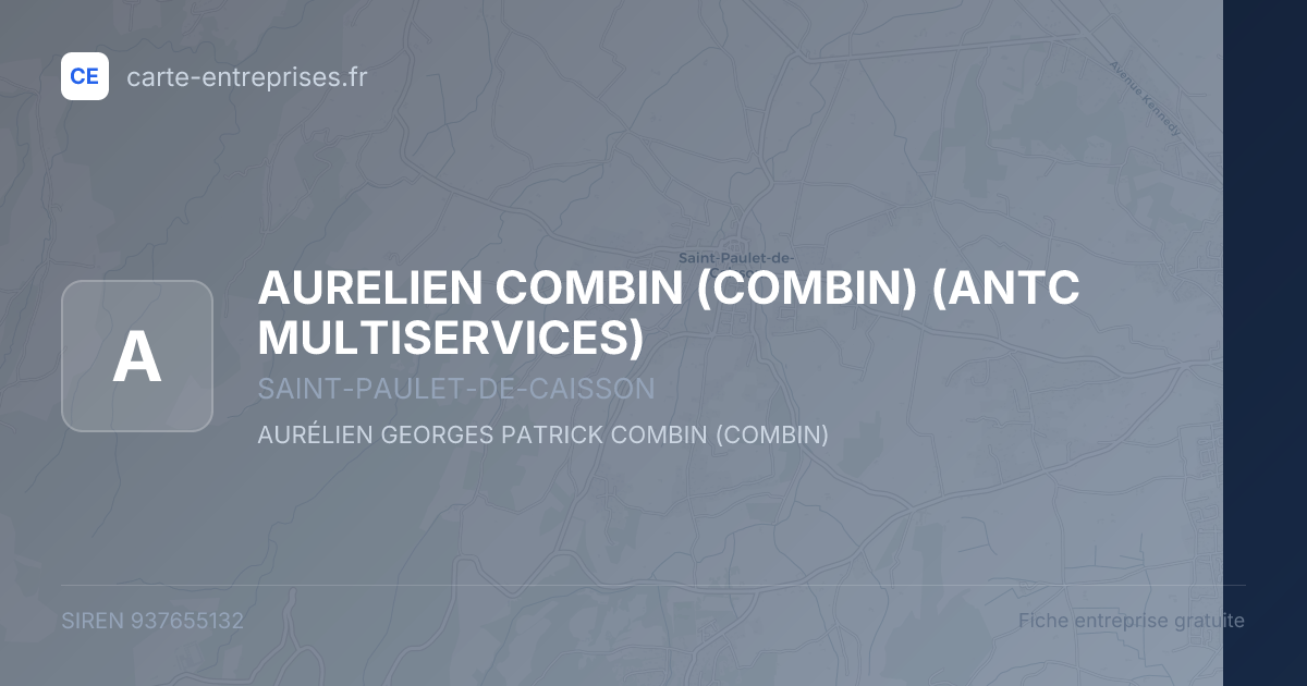 AURELIEN COMBIN (COMBIN) (ANTC MULTISERVICES) — 937655132 — fiche entreprise