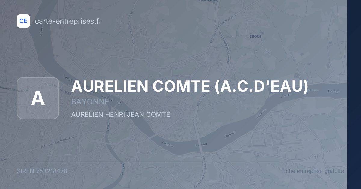 AURELIEN COMTE (A.C.D'EAU) — 753218478 — fiche entreprise