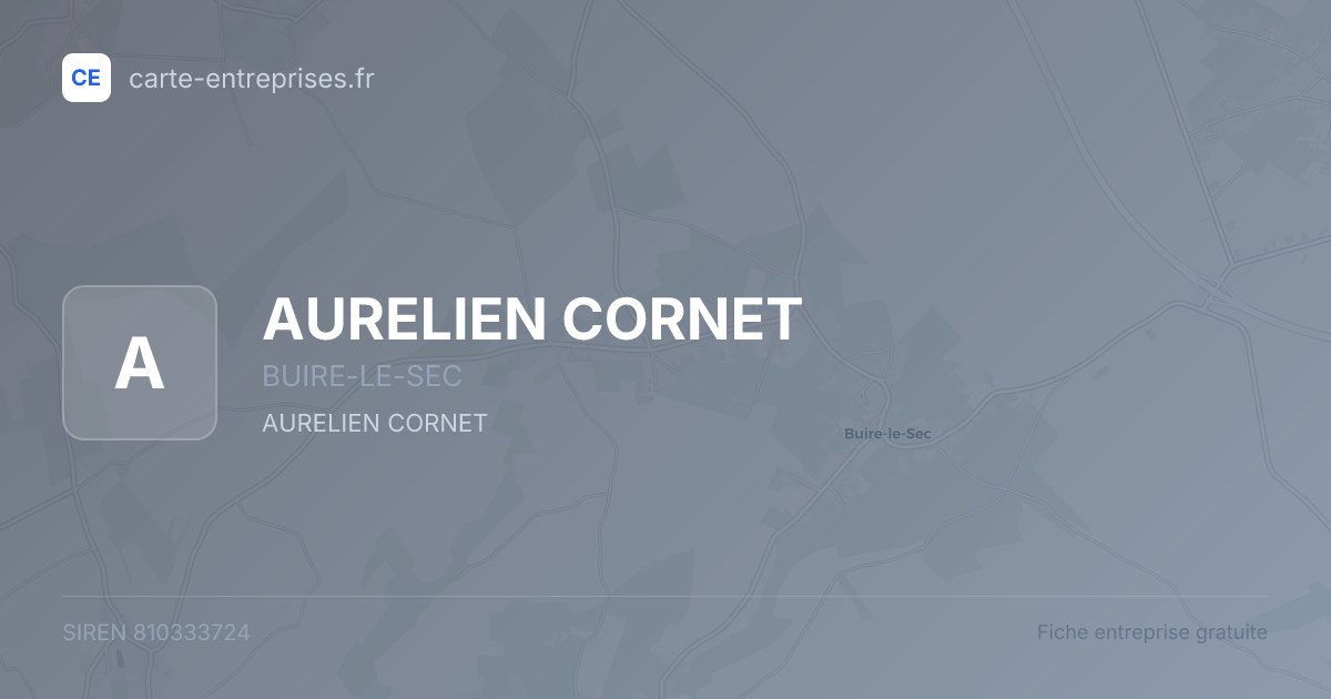 AURELIEN CORNET — 810333724 — fiche entreprise