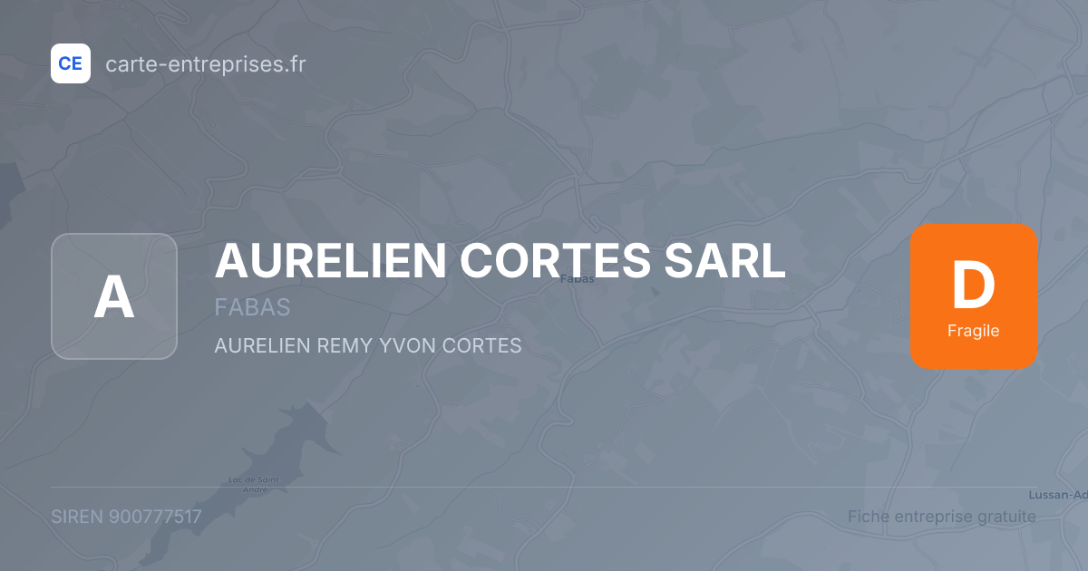 AURELIEN CORTES SARL — 900777517 — fiche entreprise