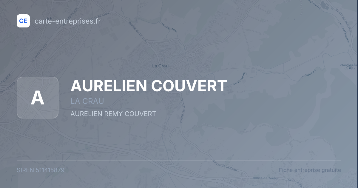 AURELIEN COUVERT — 511415879 — fiche entreprise