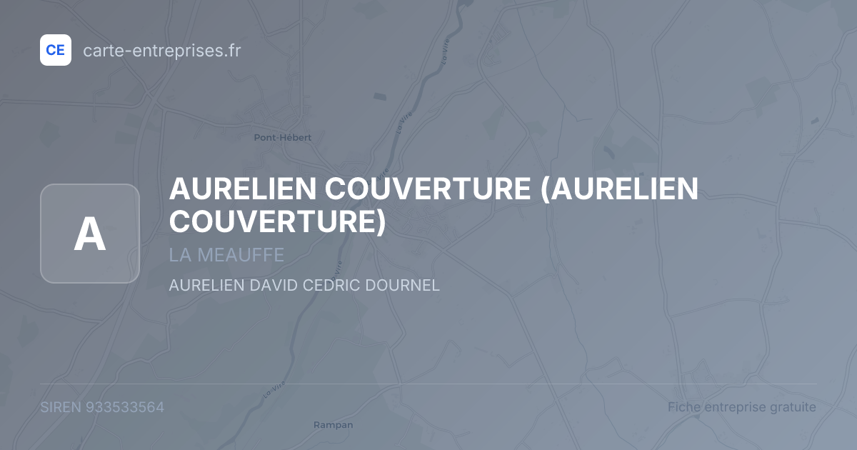 AURELIEN COUVERTURE — 933533564 — fiche entreprise