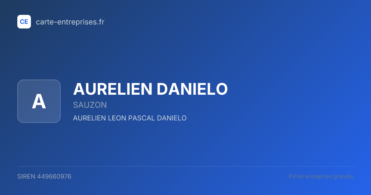 AURELIEN DANIELO — 449660976 — fiche entreprise