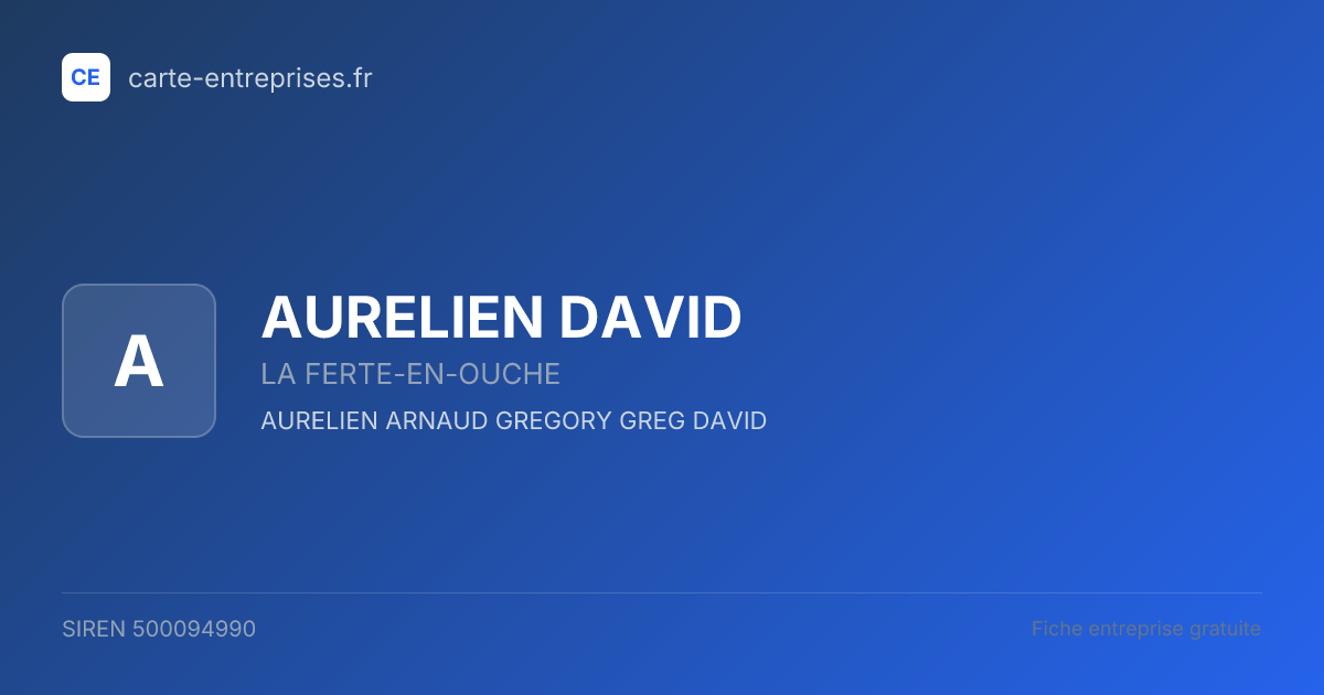 AURELIEN DAVID — 500094990 — fiche entreprise