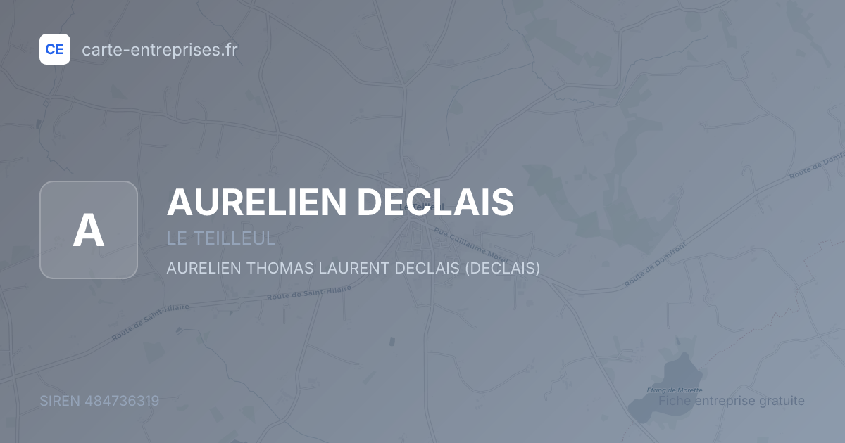 AURELIEN DECLAIS — 484736319 — fiche entreprise