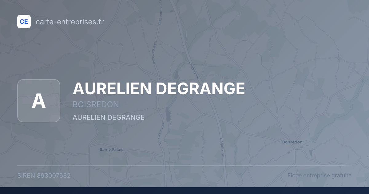 AURELIEN DEGRANGE — 893007682 — fiche entreprise