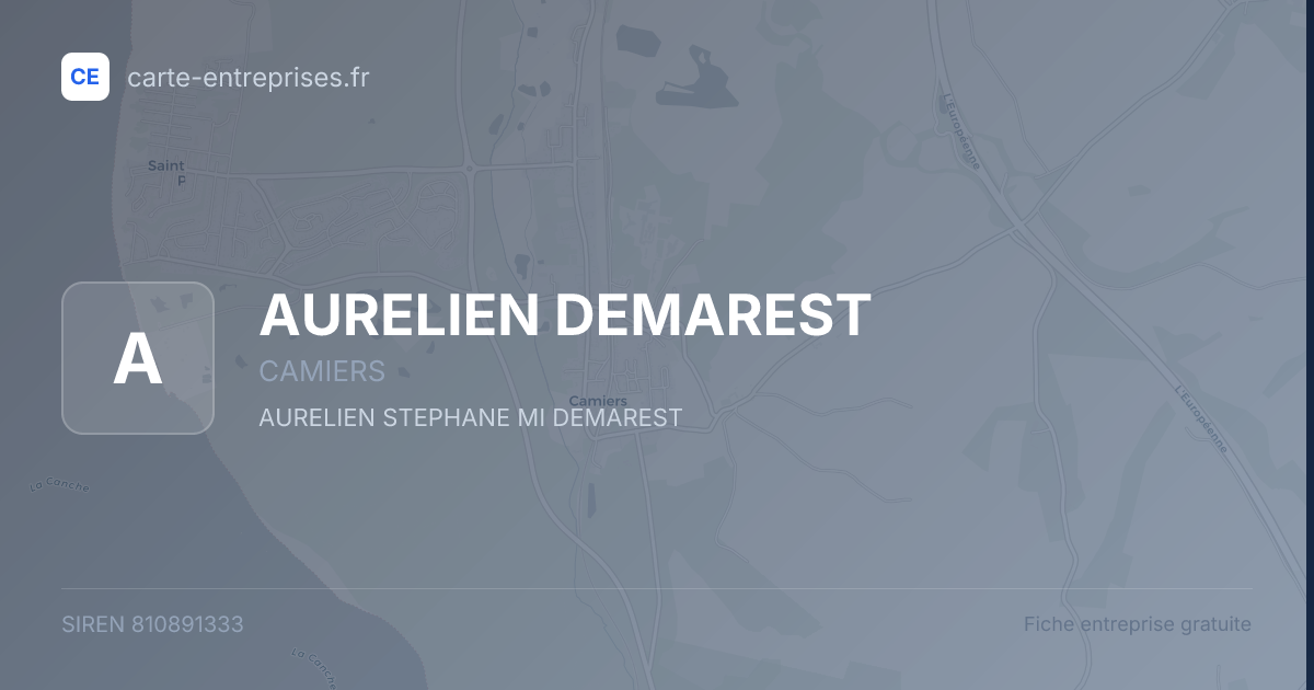 AURELIEN DEMAREST — 810891333 — fiche entreprise