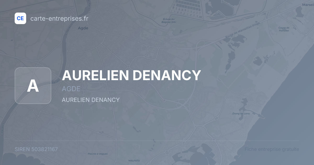 AURELIEN DENANCY — 503821167 — fiche entreprise