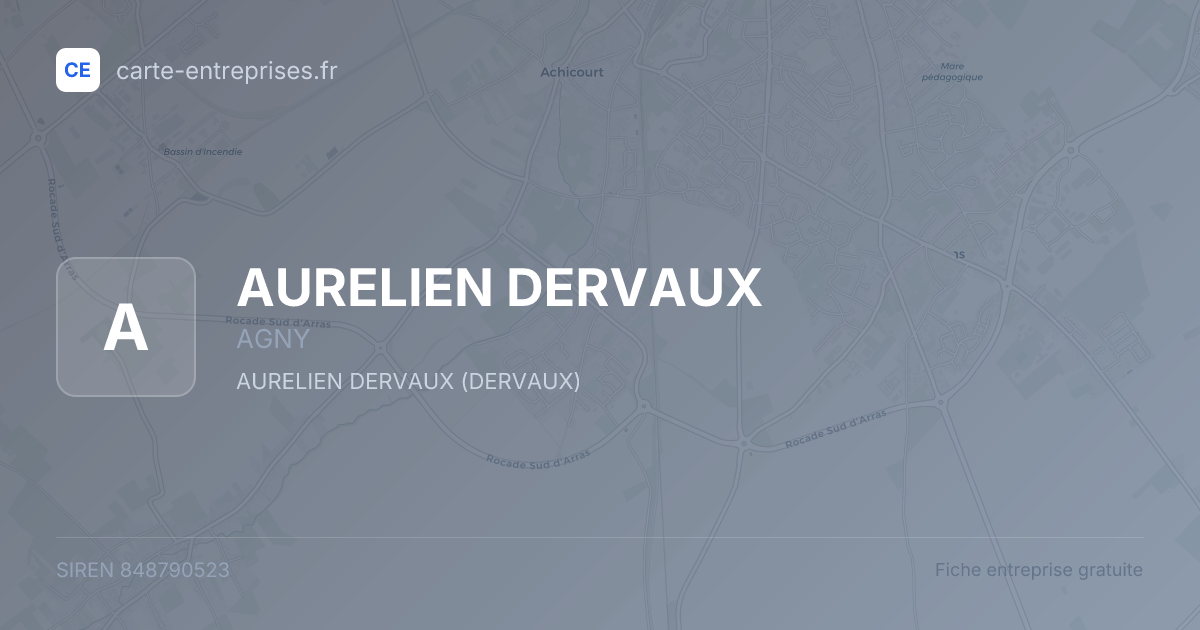 AURELIEN DERVAUX — 848790523 — fiche entreprise