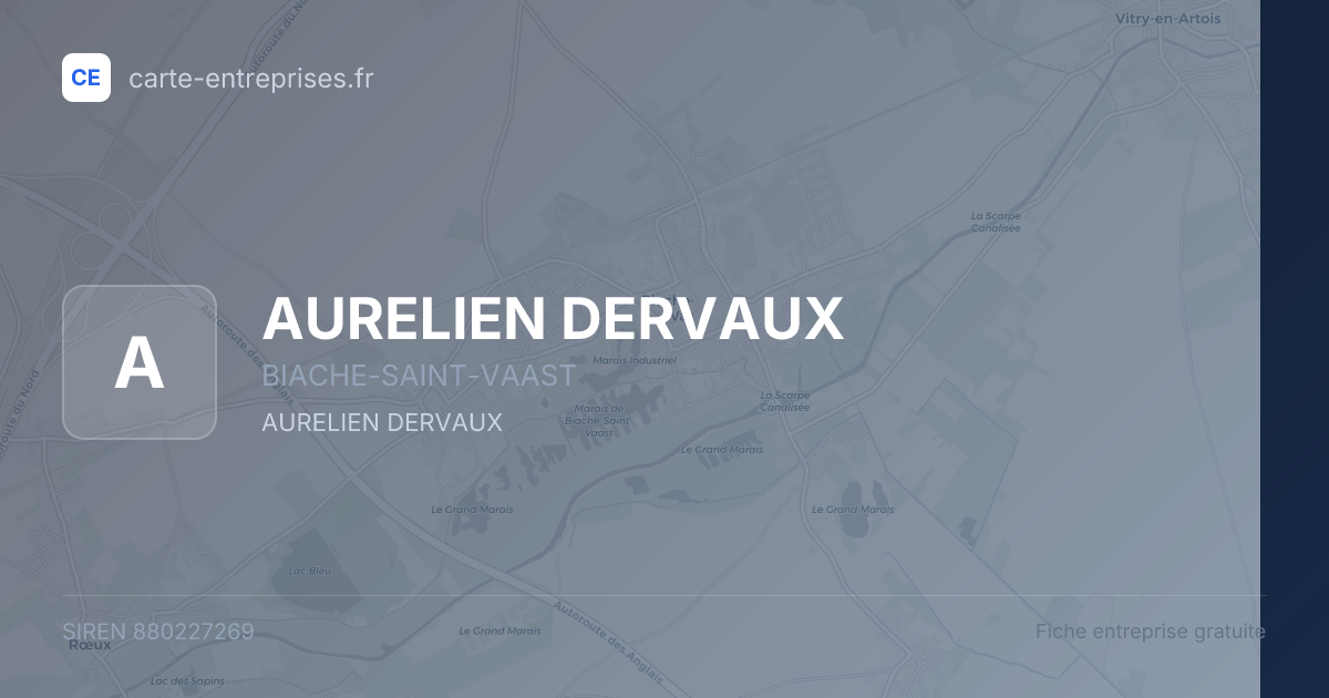 AURELIEN DERVAUX — 880227269 — fiche entreprise
