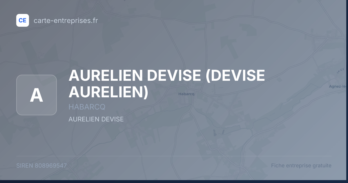 AURELIEN DEVISE (DEVISE AURELIEN) — 808969547 — fiche entreprise